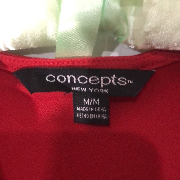 BRAND NEW Faux Wrap Dress with Ruffles and Stretch! NWOT in Red (or Black) - Picture 3 of 5